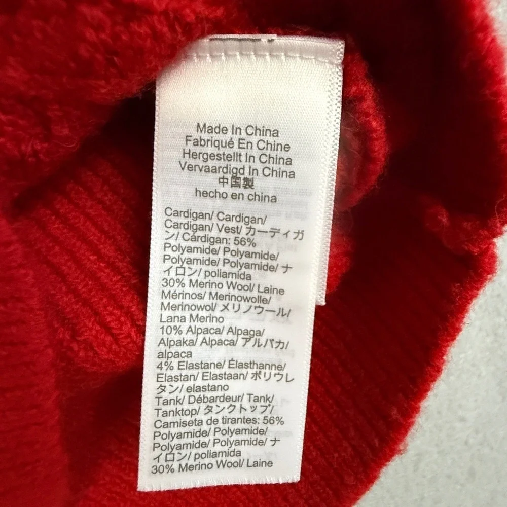 J.Crew Supersoft Cropped Cable Knit Sweater Tank Women's XS Wool‎ Alpaca Red